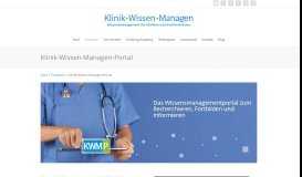
							         Wissensmanagementportal - KWM-Portal - Klinik-Wissen-Managen.de								  
							    