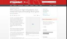 
							         With a focus on high-risk patients, SLU researcher eyes eliminating TB ...								  
							    