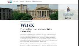 
							         WitsX - Free Courses from Wits University | edX								  
							    