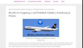 
							         WLAN im Flugzeug | LUFTHANSA FlyNet | Anleitung & Preise								  
							    