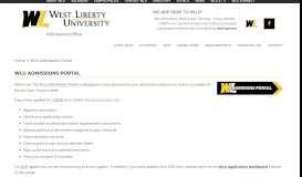 
							         WLU Admissions Portal - West Liberty University								  
							    