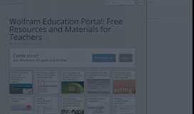 
							         Wolfram Education Portal: Free Resources and Materials for Teachers ...								  
							    