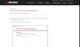 
							         Wolfram Support Quick Answers : How do I manually activate ...								  
							    