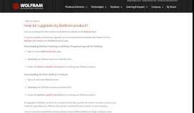 
							         Wolfram Support Quick Answers : How do I upgrade my Wolfram ...								  
							    