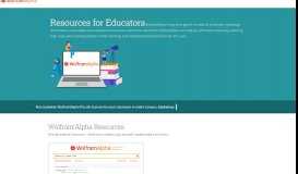 
							         Wolfram|Alpha for Educators								  
							    