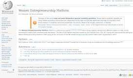 
							         Women Entrepreneurship Platform - Wikipedia								  
							    