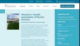 
							         Women's Health Associates of Bucks County - Axia Women's Health								  
							    