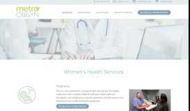 
							         Women's Health Services | Metro OBGYN								  
							    