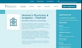 
							         Women's Physicians and Surgeons: OBGYN in Monmouth County NJ								  
							    