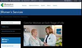 
							         Women's Services | Manatee Memorial Hospital								  
							    