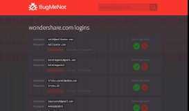 
							         wondershare.com passwords - BugMeNot								  
							    