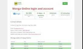 
							         Wonga Online login and account								  
							    