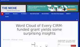 
							         Word Cloud of Every CIRM-funded grant yields some surprising insights								  
							    