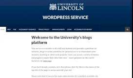 
							         WordPress Service - University of Lincoln								  
							    