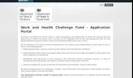 
							         Work and Health Challenge Fund: Portal homepage								  
							    