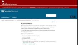 
							         Work experience | Employment and jobs | Queensland Government								  
							    