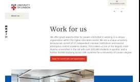 
							         Work for us | University of London								  
							    