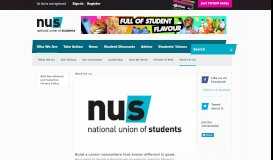 
							         Work For Us: Who We Are: www.nus.org.uk								  
							    