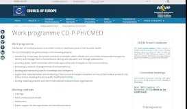 
							         Work programme CD-P-PH/CMED - EDQM								  
							    