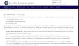 
							         Work Related Learning – Urmston Grammar School								  
							    