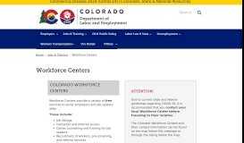 
							         Workforce Centers | Colorado Department of Labor and Employment								  
							    