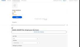 
							         Working at CRAIG HOSPITAL: Employee Reviews | Indeed.com								  
							    