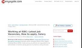 
							         Working at IEBC: Latest Job Vacancies, How to apply, Salary ...								  
							    