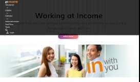
							         Working at Income | Careers in Singapore | NTUC Income								  
							    