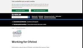 
							         Working for Ofsted - Ofsted - GOV.UK								  
							    