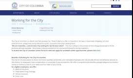 
							         Working for the City - Welcome to the City of Columbia								  
							    