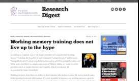 
							         Working memory training does not live up to the hype ...								  
							    
