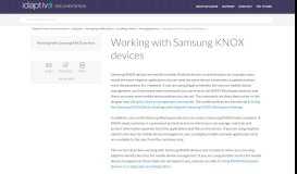 
							         Working with Samsung KNOX devices - Idaptive Product Documentation								  
							    