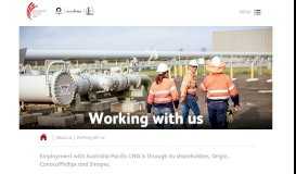 
							         Working with us | Australia Pacific LNG								  
							    