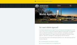 
							         Works Approval | National Capital Authority								  
							    