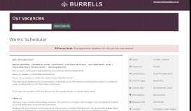 
							         Works Scheduler | Jobs and careers with Burrells								  
							    