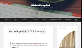 
							         Workshop/FDP/STTP Attended – Mahesh Sanghavi								  
							    