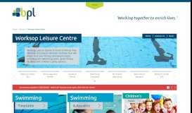 
							         Worksop Leisure Centre - Barnsley Premier Leisure								  
							    
