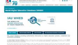 
							         World Higher Education Database (WHED) - IAU								  
							    