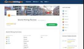 
							         World Mining Review 2018 | WorldMining Profit of Cloud ...								  
							    