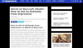 
							         World of Warcraft (WoW): How to Get to Outlands from Orgrimmar								  
							    