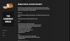 
							         World Portal System for Unity – The Sandwich Bread								  
							    