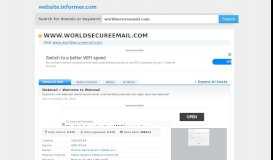 
							         worldsecureemail.com at WI. Webmail :: Welcome to Webmail								  
							    