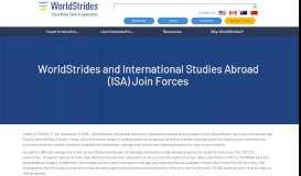 
							         WorldStrides and International Studies Abroad (ISA) Join Forces ...								  
							    