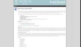 
							         Worth School Pupil Portal|About the Portal								  
							    