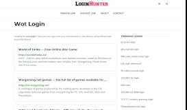
							         Wot Login — One Click Access - loginhunter.com								  
							    