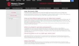 
							         WOU: FAQ: User Accounts - Western Oregon University								  
							    