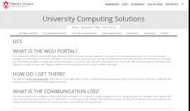 
							         WOU Portal – University Computing Solutions								  
							    