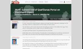 
							         WoW: Sunwell/Isle of Quel'Danas Portal on Blackhand (Open ...								  
							    