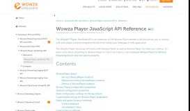 
							         Wowza Player JavaScript API								  
							    