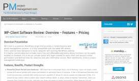 
							         WP-Client Software Review: Overview – Features – Pricing								  
							    